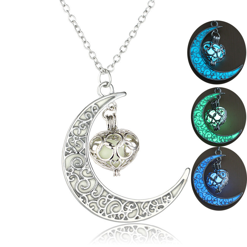 Fashion Trendy Men's Domineering Luminous Flame Dragon Necklace